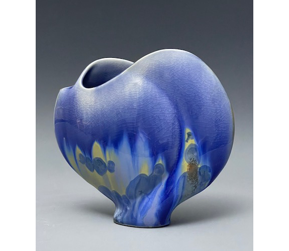 Blue & Butterscotch Vase - Ginny Conrow